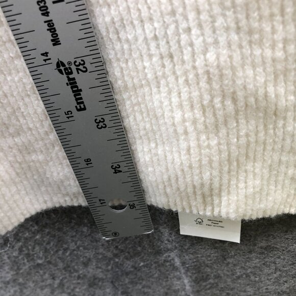 J. Crew Ribbed Scarf Super Soft Yarn Beige Ivory Wool Alpaca Blend Rectangle - Picture 5 of 9